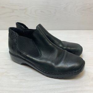 Rieker Chelsea Ankle Boots Womens Size 7 Black Leather Comfort Round Toe Slip On